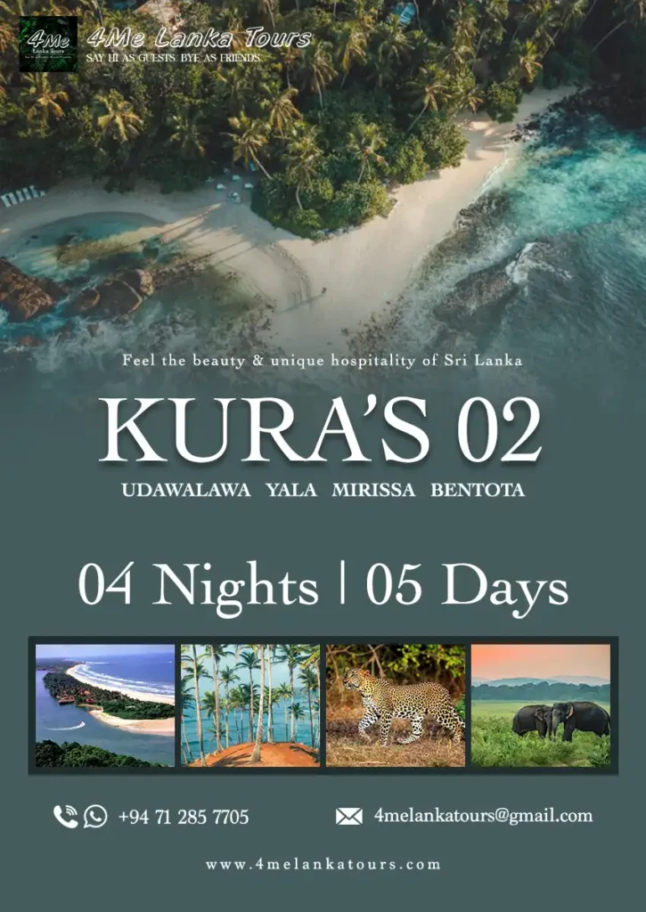 Kura's 02 srilanka tour itinerary Udawalawa, Yala, Mirissa & Bentota Map