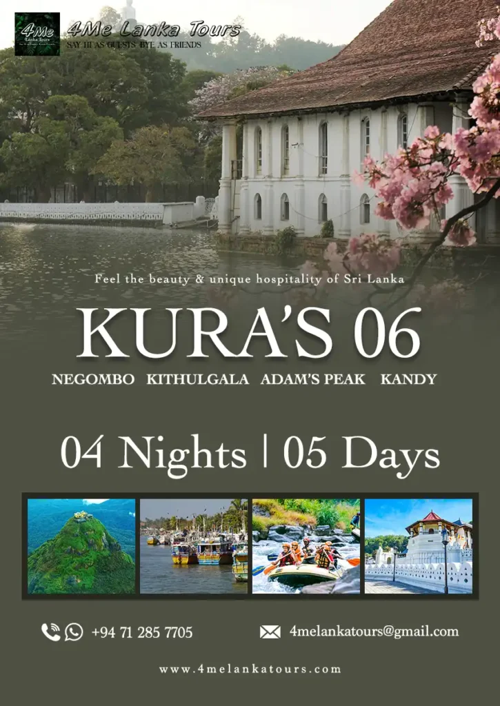 Kura's 06 srilanka tour itinerary Negombo, Kithulgala, Adam's Peak & Kandy